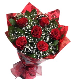 6 adet kırmızı gülden buket  Niğde çiçek online çiçek siparişi 