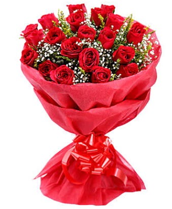 21 adet kırmızı gülden modern buket  Niğde online çiçekçi , çiçek siparişi 