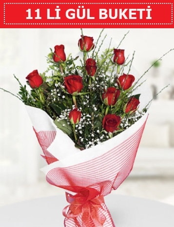 11 adet kırmızı gül buketi Aşk budur  Niğde güvenli kaliteli hızlı çiçek 